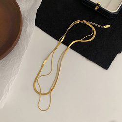 大好評で3セット追加　CICI　18kgp　2連スネークチェーンネックレス　つけっぱなし 金属アレルギー対応 4枚目の画像