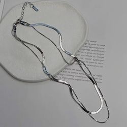 大好評で3セット追加　CICI　18kgp　2連スネークチェーンネックレス　つけっぱなし 金属アレルギー対応 6枚目の画像