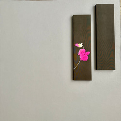 着物のファブリックパネル　墨色に蘭(2枚セット） サスティナブル  着物リメイク　インテリア  和室　和モダン 7枚目の画像
