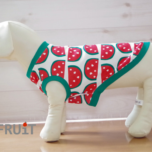 3L～9L】スイカ柄Tシャツ（タンクトップ）【中型犬・大型犬 用】犬服