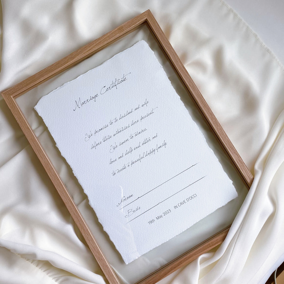 【選べるデザイン】コットンペーパーの結婚証明書 2枚目の画像