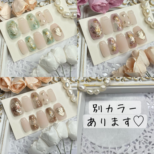 サイズオーダー♡ニュアンスハートネイルチップ ピンク size order  