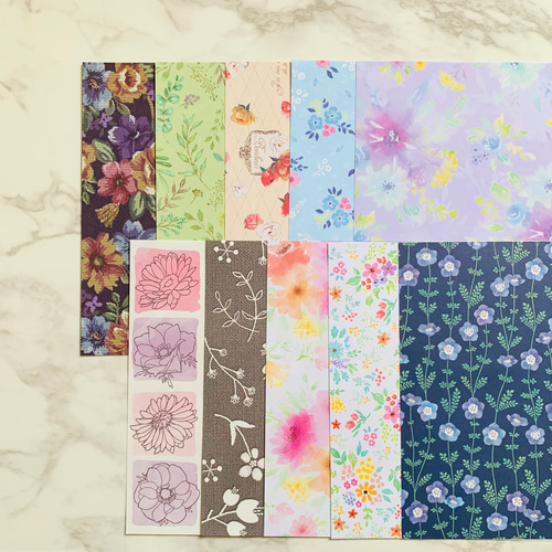 数量限定 花柄 デザインペーパー 全部違う 50枚入り 包装紙