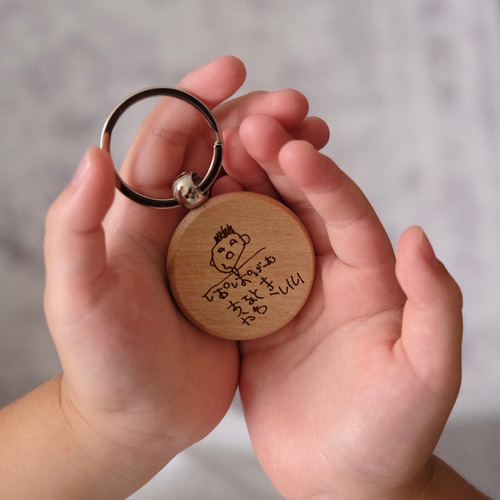 送料込】父の日 キーホルダー 似顔絵 木製 プレゼント 雑貨・その他