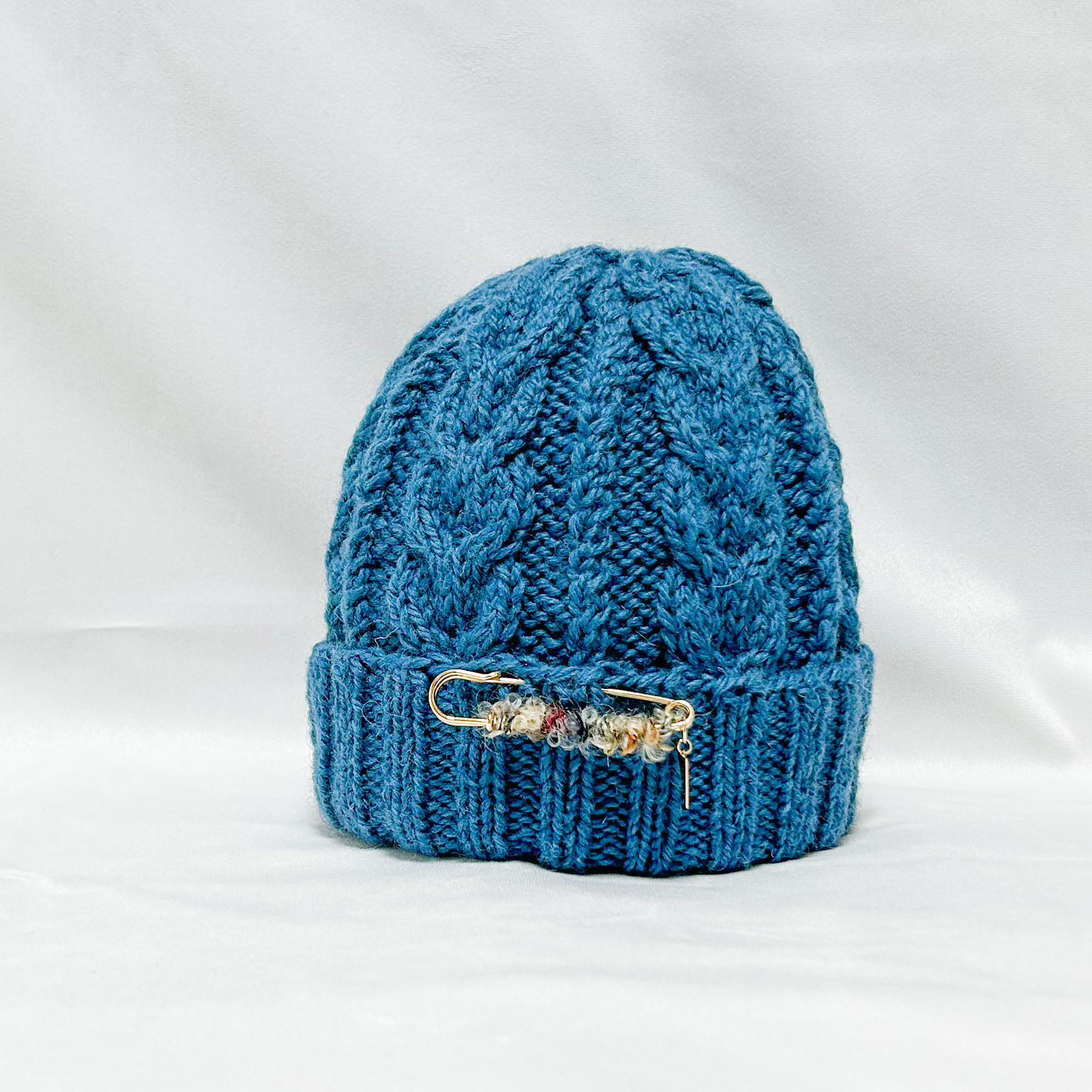 ニットキャップ【三角】ターコイズ