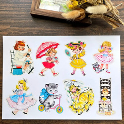 【EP32】コラージュ素材 レトロガール セルフカット/62パーツ 5枚目の画像