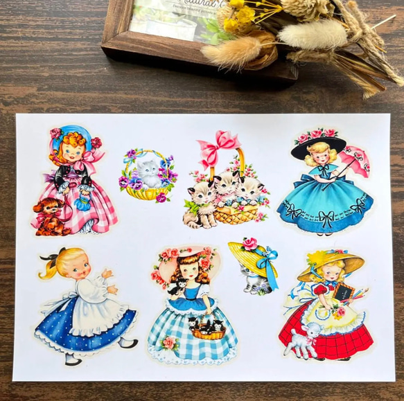 【EP32】コラージュ素材 レトロガール セルフカット/62パーツ 3枚目の画像