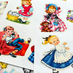 【EP32】コラージュ素材 レトロガール セルフカット/62パーツ 2枚目の画像