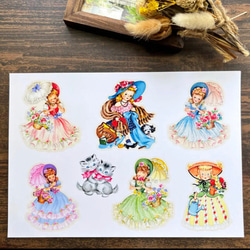 【EP32】コラージュ素材 レトロガール セルフカット/62パーツ 6枚目の画像