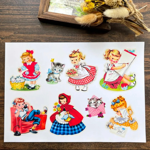 【EP32】コラージュ素材 レトロガール セルフカット/62パーツ 4枚目の画像