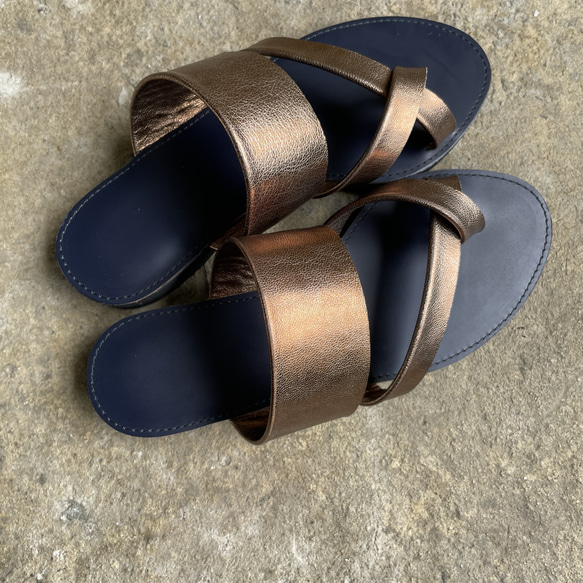 new!【'23サマー】re-born sandals ver.bronze/フラットサンダル＊ブロンズ 4枚目の画像