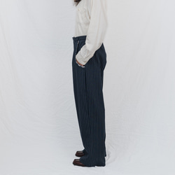 【エシカル 一点物】Floral and striped pants (4-25) 8枚目の画像