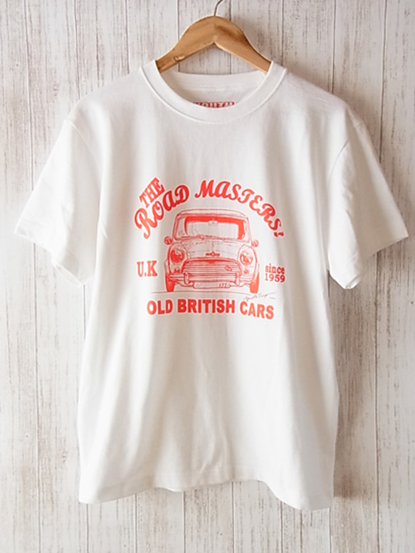 ブリティッシュカー Tシャツ　Ｍ or Lサイズ　☆ホワイト☆　車　YOUTH TRIP 1枚目の画像