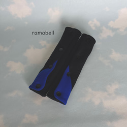ロング　ランドセル肩カバー　ブラック＆ブルーバイカラー 2枚目の画像