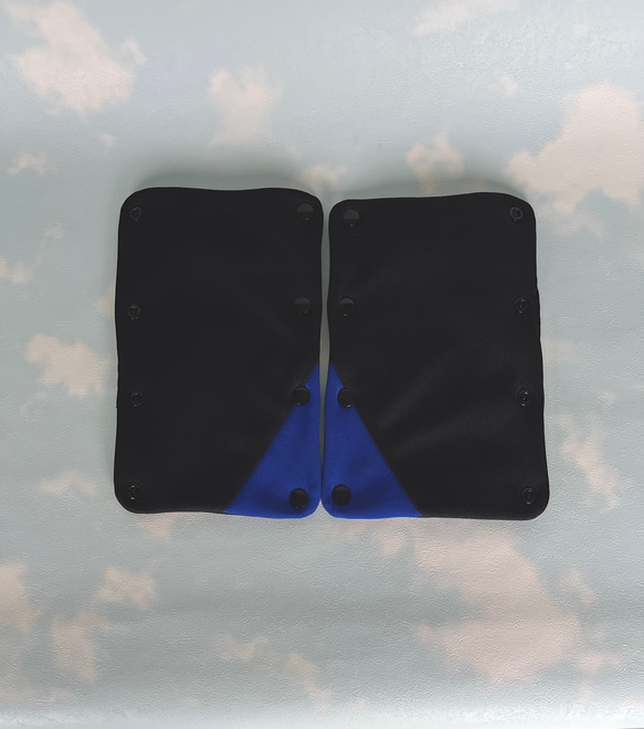 ロング　ランドセル肩カバー　ブラック＆ブルーバイカラー 5枚目の画像