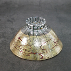 玻璃抹茶碗（抹茶碗/金箔扇茶碗）可熱水/有禮盒 第3張的照片