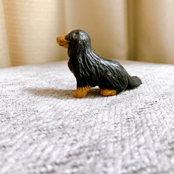 ミニチュアダックス　ブラックタン　犬　フィギュア　置物　粘土　オブジェ 5枚目の画像