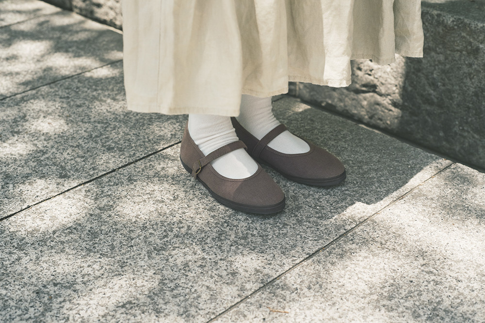 足あたり◎ふわモチインソール ストラップシューズ【ローズ