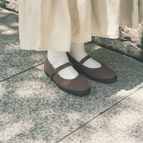 ストラップシューズ｜甲高さんにもおすすめ｜【ローズグレー