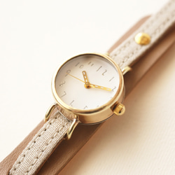 クルチュアン_05 | シンプルなハンドメイド腕時計　ベルト：リネン＋革 6枚目の画像