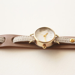 クルチュアン_05 | シンプルなハンドメイド腕時計　ベルト：リネン＋革 4枚目の画像