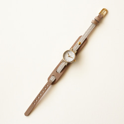 クルチュアン_05 | シンプルなハンドメイド腕時計　ベルト：リネン＋革 3枚目の画像