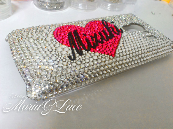 [mariaglace] Big Heart Deco Smartphone Case S23 SC-51D SCG19 S22 第3張的照片