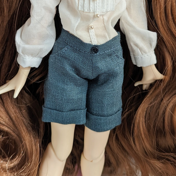 884※単品※ブルーのハーフパンツ※ブライスアウトフィット※1/6ドール服 3枚目の画像