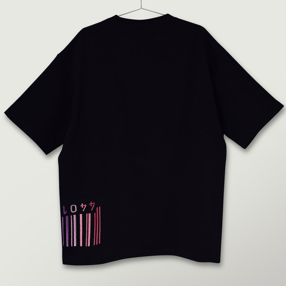 刺繍☆半袖Tシャツ／紫陽花色のバーコード 9.1oz 10枚目の画像