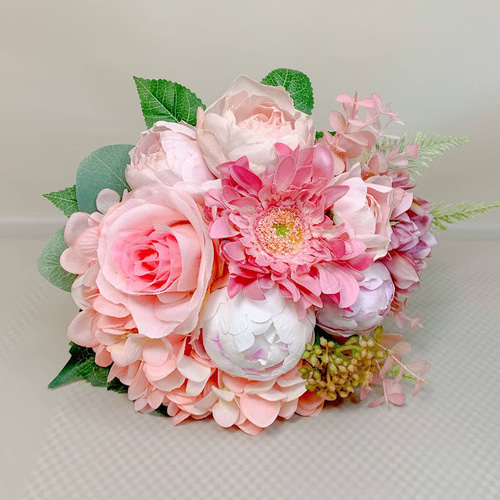 アーティフィシャルフラワーのウェディングブーケ No.1（Pink） /S