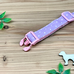 犬　首輪&リードセット　パステルカラー　水玉　ピンク　ハンドメイド　小型犬 7枚目の画像