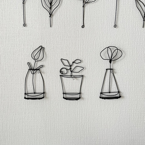 選べる立体鉢植え2＊ワイヤークラフト 立体・オブジェ にこちゃん 通販