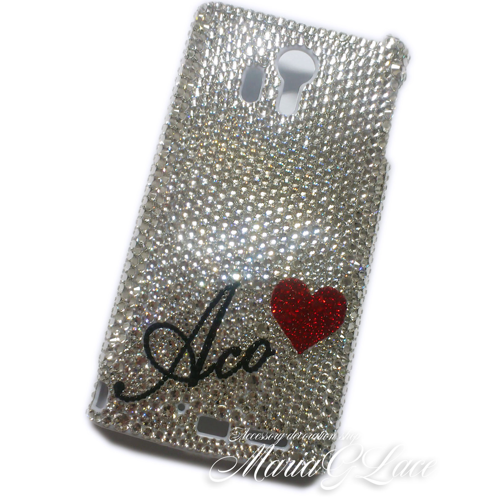 【mariaglace】Letter名前入れスマホケース S23 SC-51D SCG19 S22 Ultra スワロ