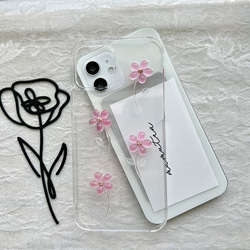 iPhoneケース flower 花柄 Android対応 スマホケース おしゃれケース iPhone14 ニュアンス 2枚目の画像