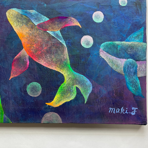 原画・アクリル画】クジラのワルツ003 キャンバス F4号(333 原画・アクリル画】クジラのワルツ003 キャンバス F4号(333