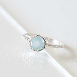 <Herz>Marine Blue Chalcedony RING / SV925 ≪送料無料≫ 1枚目の画像