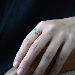 <Herz>Marine Blue Chalcedony RING / SV925 ≪送料無料≫ 2枚目の画像