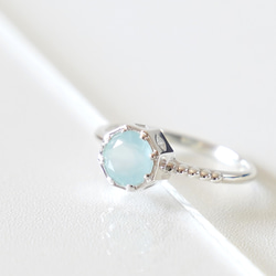 <Herz>Marine Blue Chalcedony RING / SV925 ≪送料無料≫ 4枚目の画像