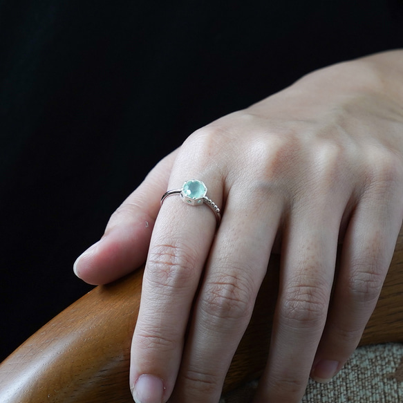 <Herz>Marine Blue Chalcedony RING / SV925 ≪送料無料≫ 3枚目の画像