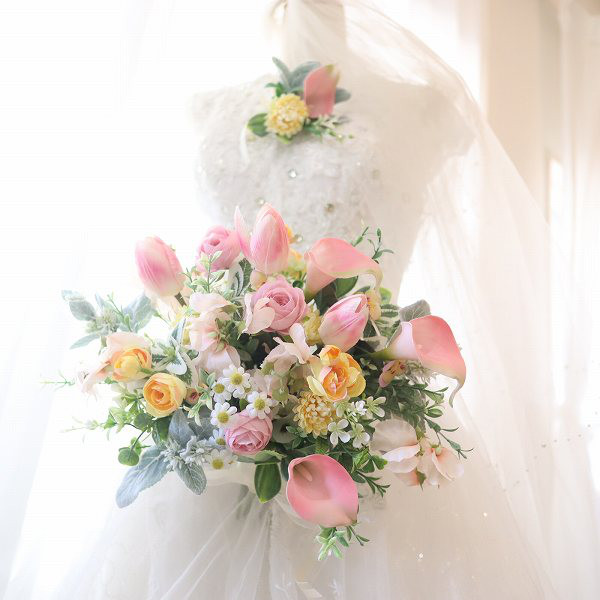 春婚　チューリップ　クラッチブーケ　前撮り　フォトウェディング　ロケフォト　335