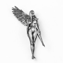ツリーエルフ 女戦士 シルバーペンダント 天使の羽ネックレス 羽根ネックレス ヴァルキリー 魔女ネックレス 女の子 初期 1枚目の画像