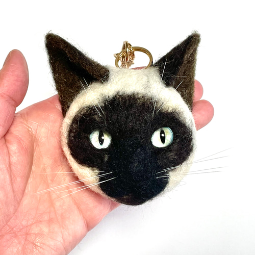 羊毛フェルト　猫　（もりりん。様おまとめ分）　シャム猫のバッグチャーム 羊毛フェルト 猫 （もりりん。様おまとめ分） シャム猫のバッグ