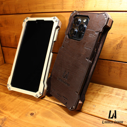 iPhone14 ケース 木製 耐衝撃 ウッド wood case 木 本革 オリジナル LUNBER ARMOR 4枚目の画像