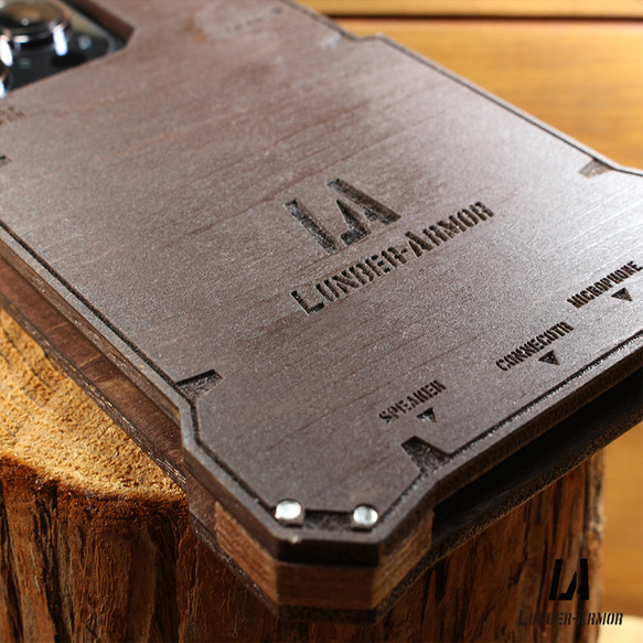 iPhone14 ケース 木製 耐衝撃 ウッド wood case 木 本革 オリジナル LUNBER ARMOR 12枚目の画像
