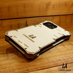 iPhone13 ケース 木製 耐衝撃 ウッド wood case 木 本革 LUNBER ARMOR 6枚目の画像