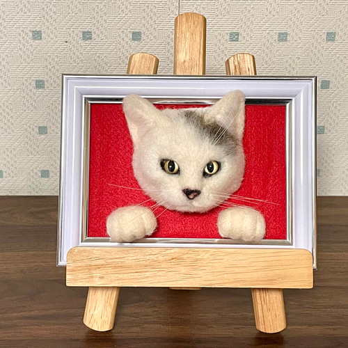 オーダー うちの子 羊毛フェルト フレーム 猫 枠猫 額縁 リアル
