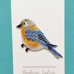刺繍ワッペン　青い鳥　アイロン接着 4枚目の画像