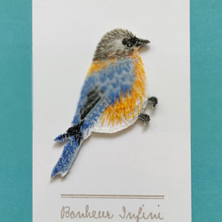 刺繍ワッペン　青い鳥　アイロン接着 3枚目の画像