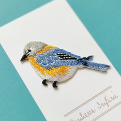 刺繍ワッペン　青い鳥　アイロン接着 2枚目の画像