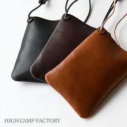 スマホショルダー ポシェット 本革 スマホポーチ サコッシュ ソフトオイルレザー シンプル ギフト 2枚目の画像